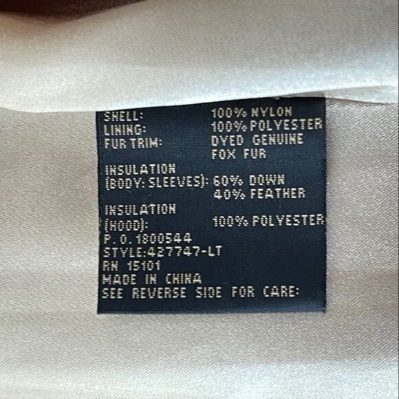 1 Madison Limited Collection Long Puffer Coat Fox Fur Trimmed Hood Brown Size S - Picture 6 of 8